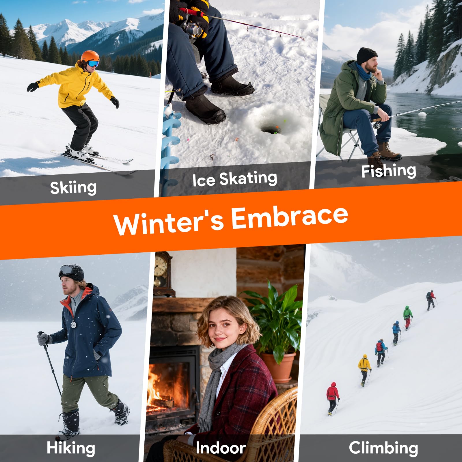 Minthouz Chaussettes chauffantes avec contrôle par application, 5000 mAh, batterie rechargeable, pour homme et femme, chaussettes électriques lavables contre les pieds froids, idéales pour le ski et