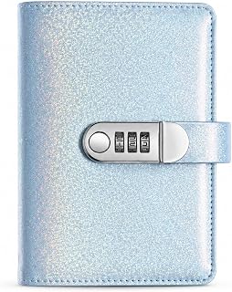 Sparbuch Für Geld, Budget Planner Deutsch, Geldsparmappe Mit Zahlenschloss, Spar Challenge Tracking, Blau Glitzernd Für Tägliche Finanzplanung, 1 Stück Kompakt