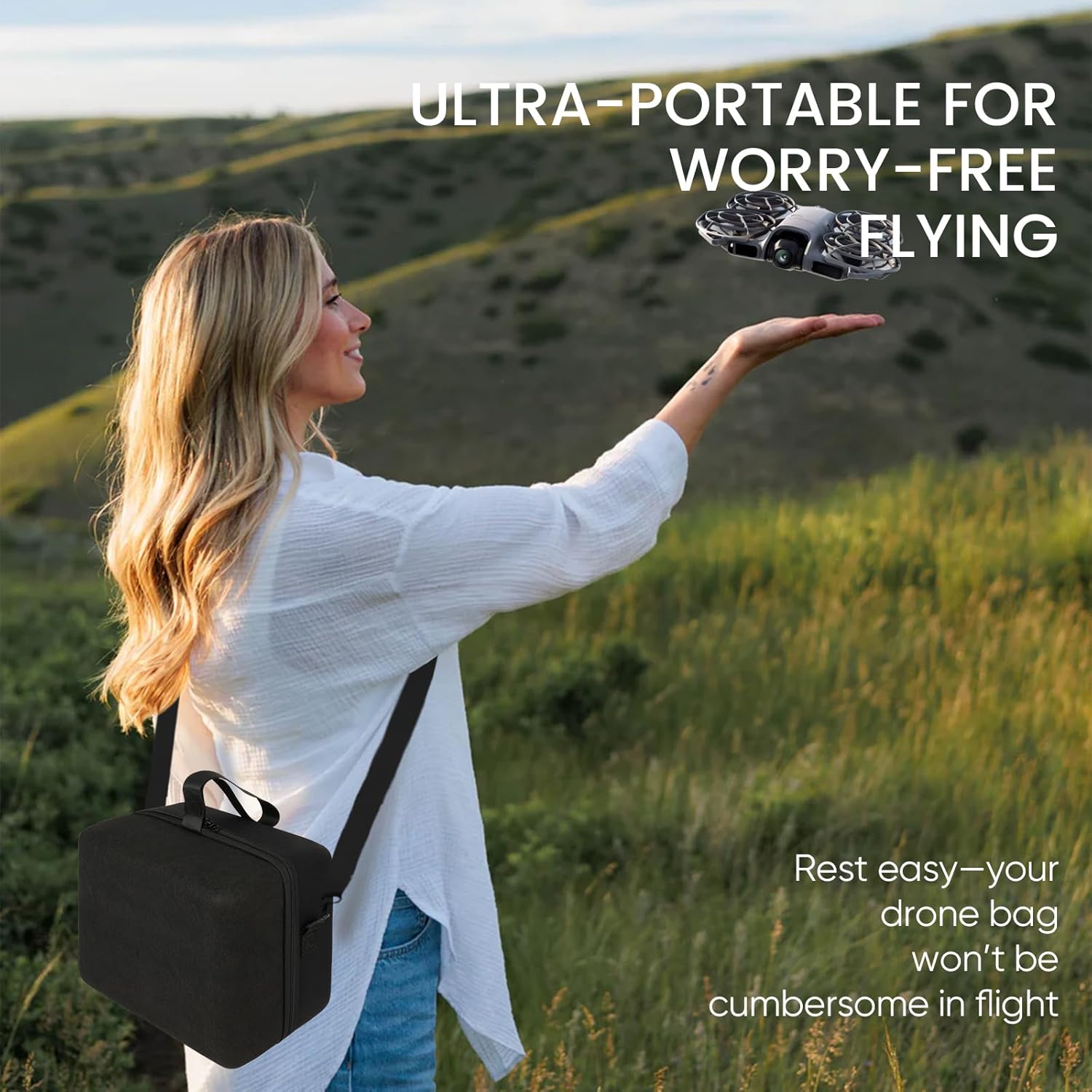 GAGITERVR Hard Carrying Case Compatible with DJI Neo 2 Motion Fly More Combo , Travel Bag for Aircraft, Goggle N3, RC Motion 3, RC N3 Remote Controllers, Charging Hub, 3 Batteries and Accessories, Blacks