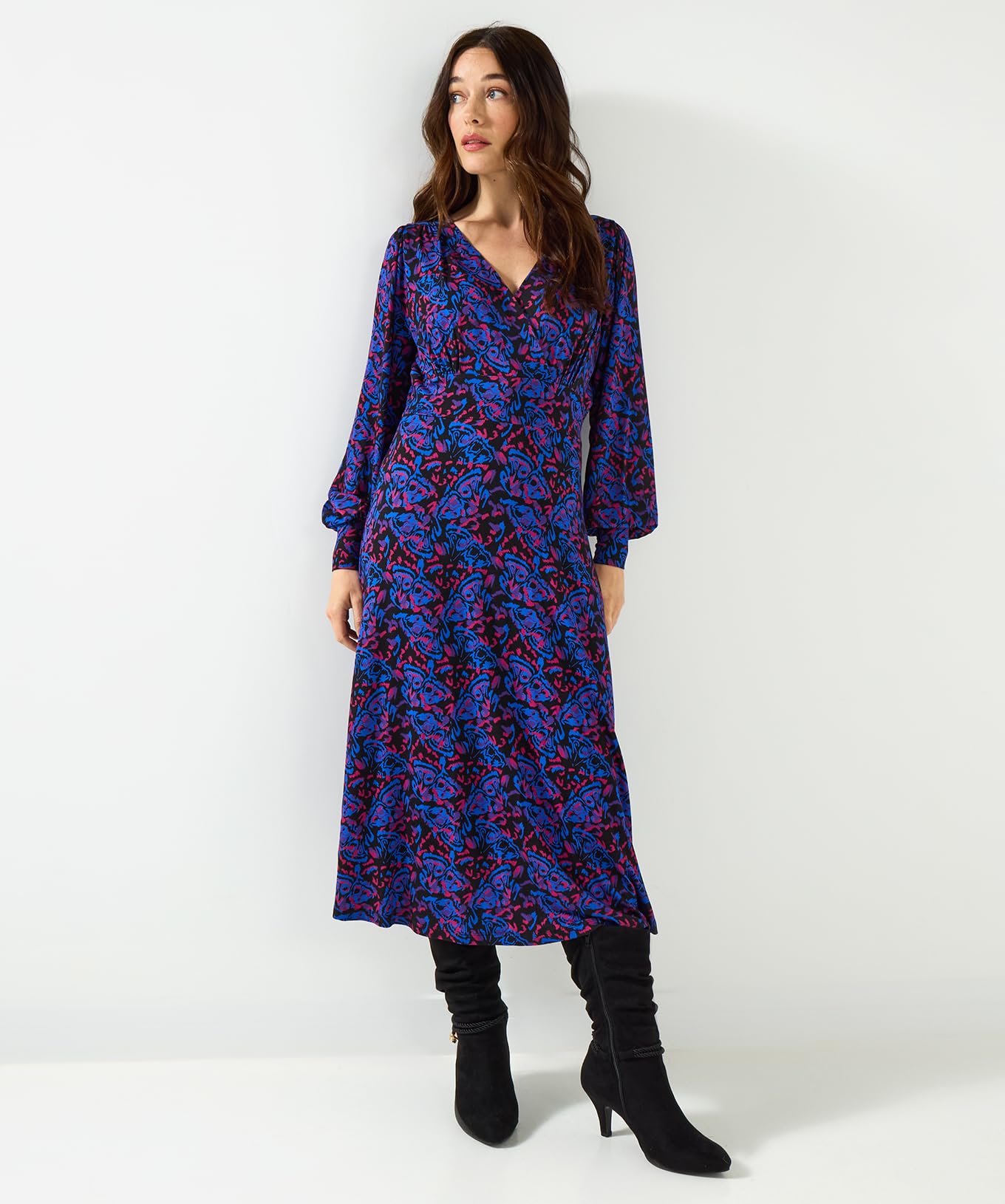 Joe Browns Butterfly Print Jersey Midi Dress Vestito Donna