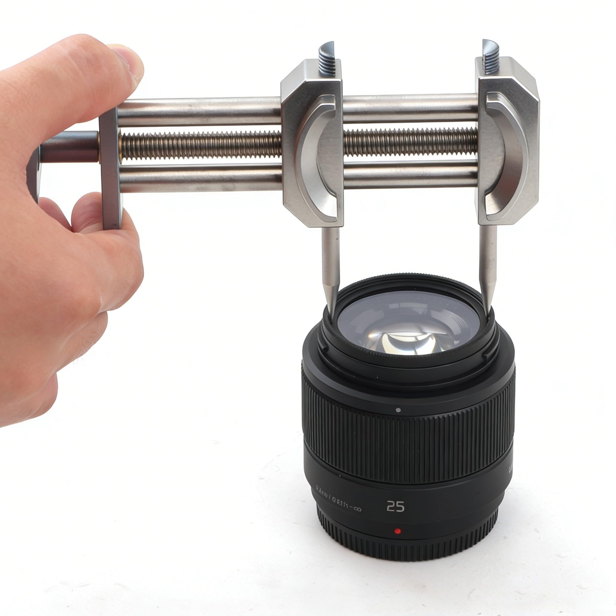 Strumento di apertura dell'obiettivo in acciaio inossidabile per la manutenzione di attrezzature fotografiche, inclusi anelli di montaggio dell'obiettivo, fermi per filtri e collari di messa a