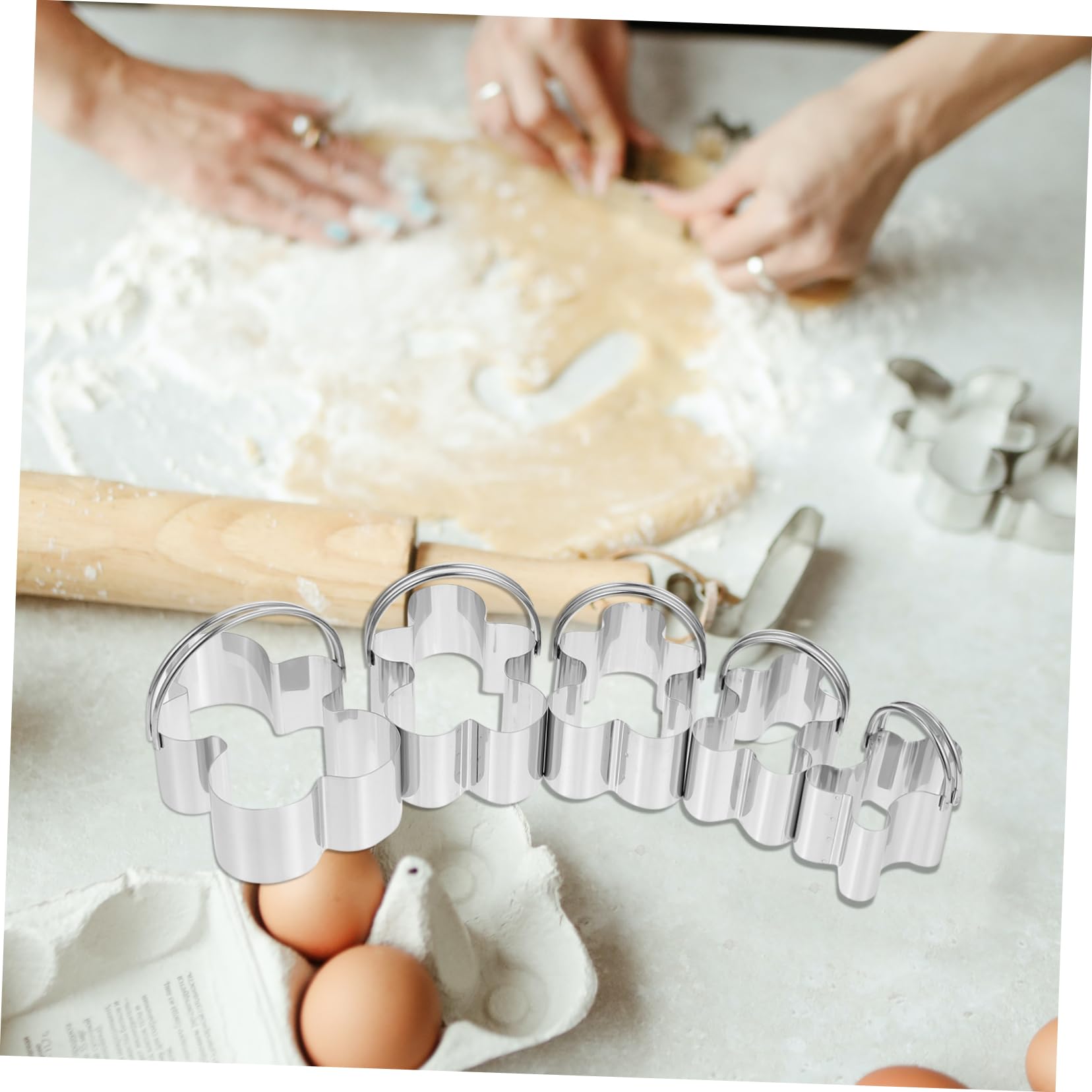 PRETYZOOM 4 Sätze Ausstechformen Herz Kekse Antihaft-formen Backen Käse-sandwich-cracker Süßigkeiten-ausstecher Kreative Keksformen Obst Süßigkeitsring Stempel Blumenkeks Rostfreier Stahl