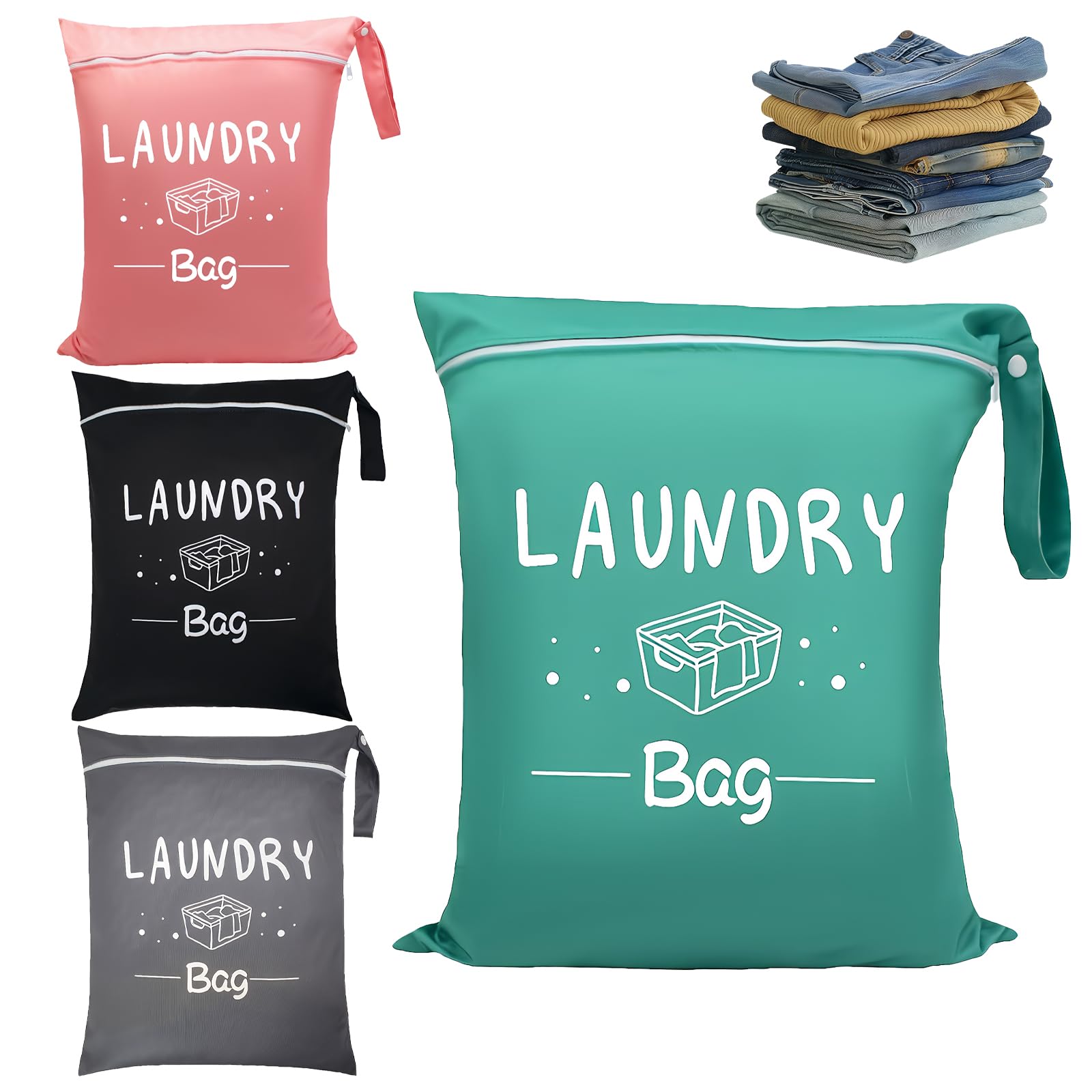 4PCS Travel Laundry Bag Small Laundry Bag Waterproof For Clothes suitable For Home,Travel,Holiday,Camping,Caravan,Dormitory