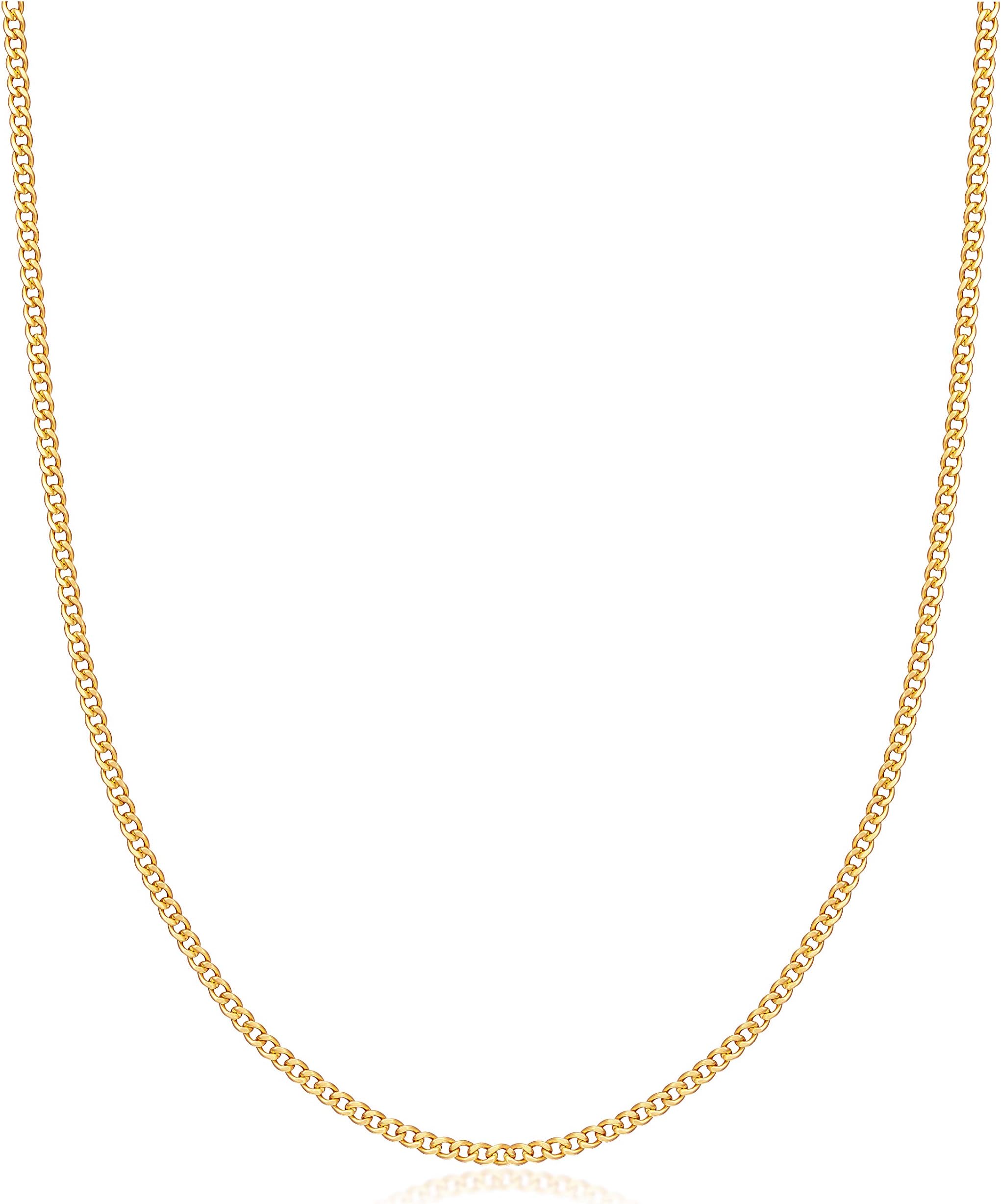 18K Gold Plated Curb/Cuban Link Chain Necklace For Women or Men - Made In Brazil