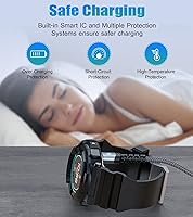 Vista 5 de Garmin - Cable cargador de reloj 2 unidades, 4 pies compatible con Garmin Fenix 5 5S 5X 6 6S 6X Plus Pro 7 7S 7X, Forerunner 945 45 45S 245 Music