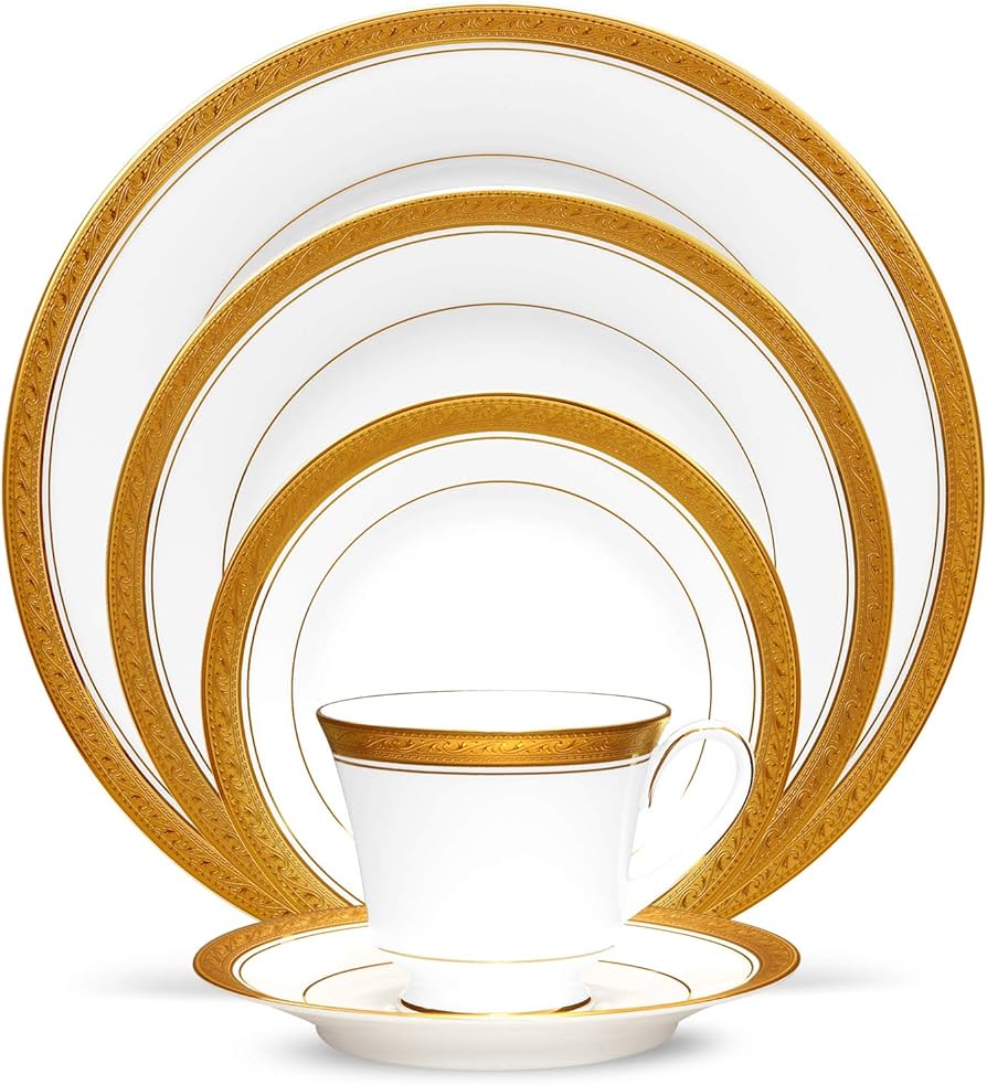 未☆ノリタケ☆☆ CRESTWOOD GOLD 4167 5枚 Noritake Crestwood Gold 5-Piece Place Setting : Amazon.in: Home