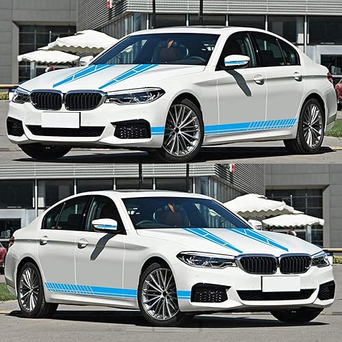 Miniatura 7 de Vinilo de rayas por 6 unidades Adhesivos Gráficos Lado del automóvil Cubierta del capó Espejo retrovisor.