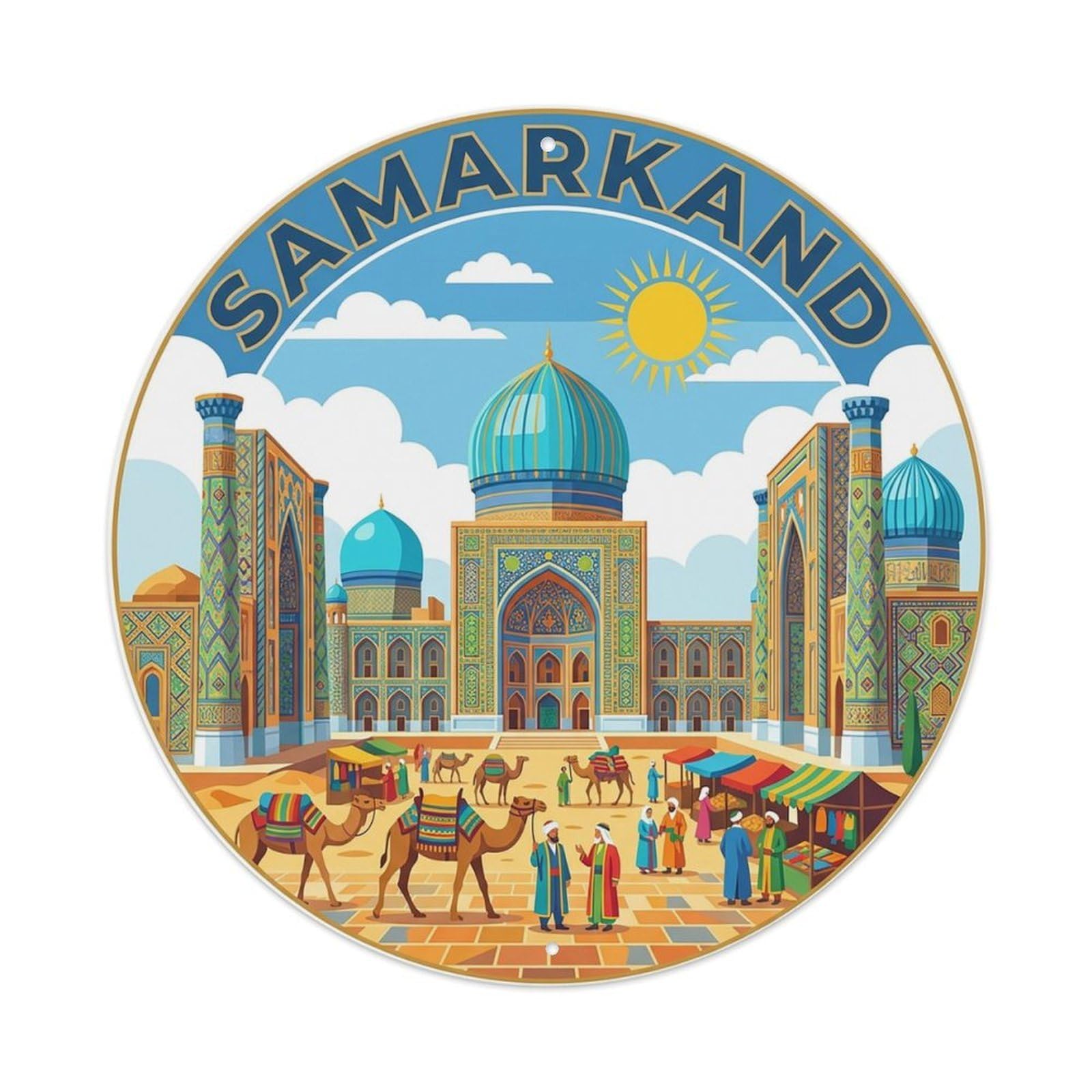 Travel Retro Uzbekistan Samarkand Metal Tin Sign