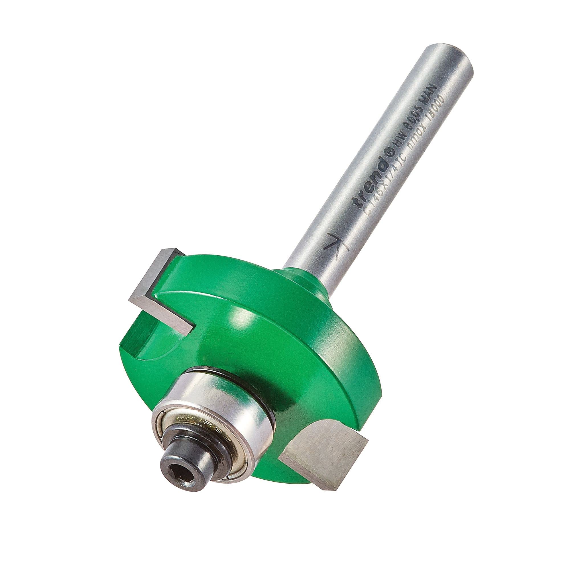 Trend C146X1/4TC CraftPro Guided Slot Router Cutter 8mm Cut x 31.8mm Dia x 1/4 S