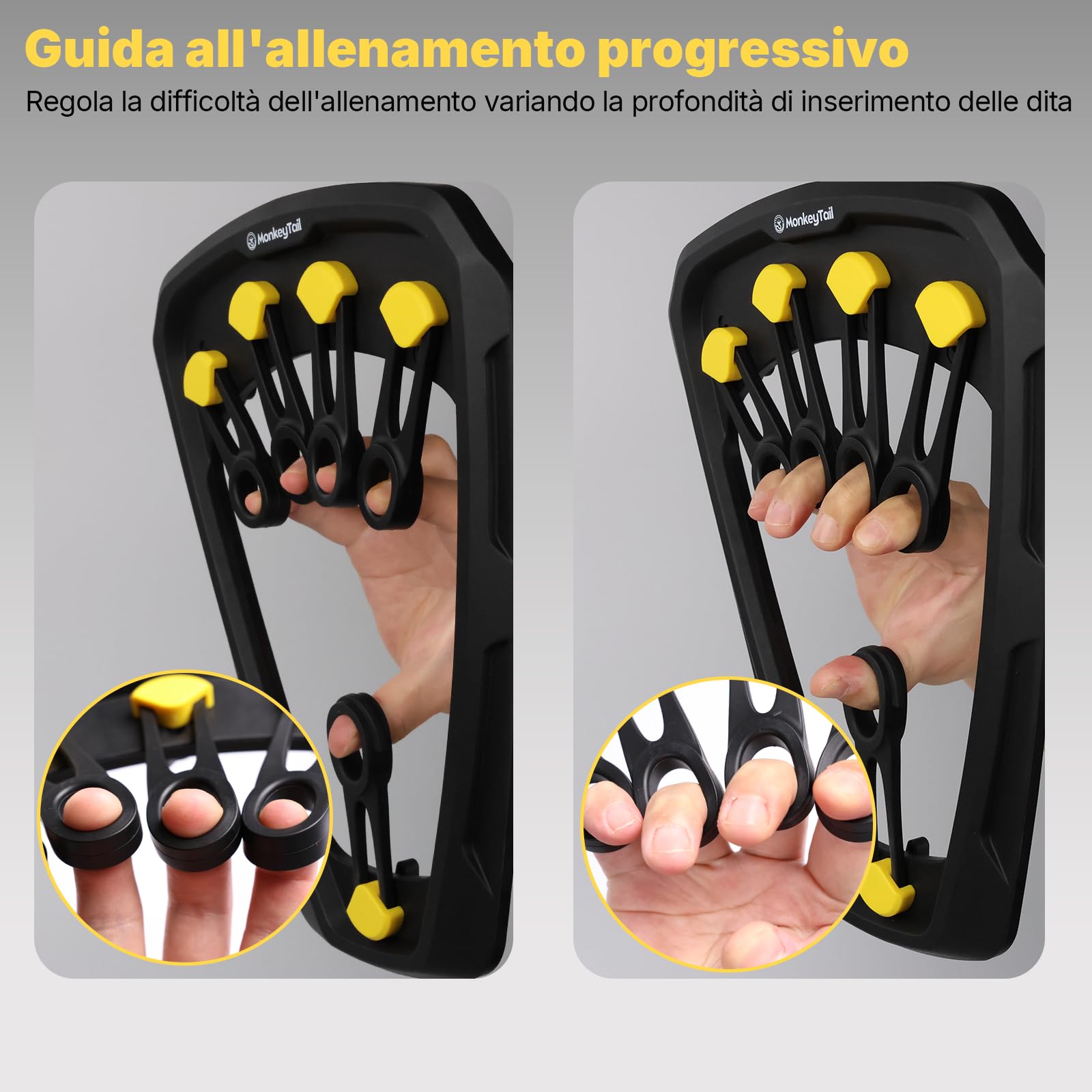 MonkeyTail Entrenador de Dedos, Entrenador Ajustable para antebrazos, Entrenador de Fuerza para Dedos, Entrenador de Fuerza de Agarre, Entrenador de músculos de la Mano - 5