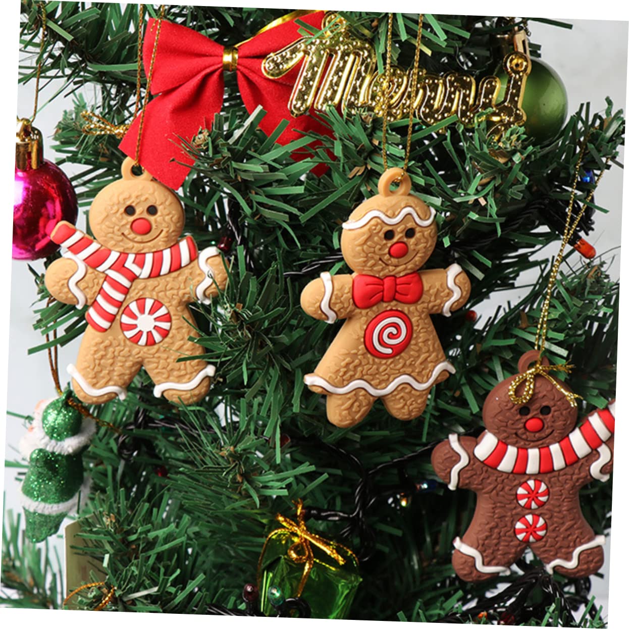 Ciieeo 24piezas Adornos Navideños de Hombre de Jengibre Decoración para Árbol de Navidad Fiestas y Hogar