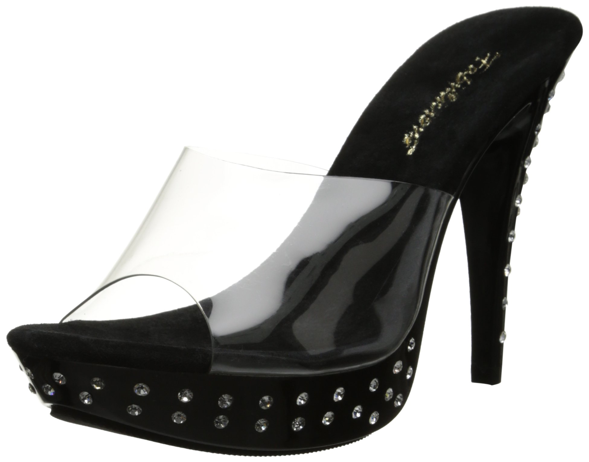 Fabulicious 5" Heel, 1" Rhinestone Studded PF Slide