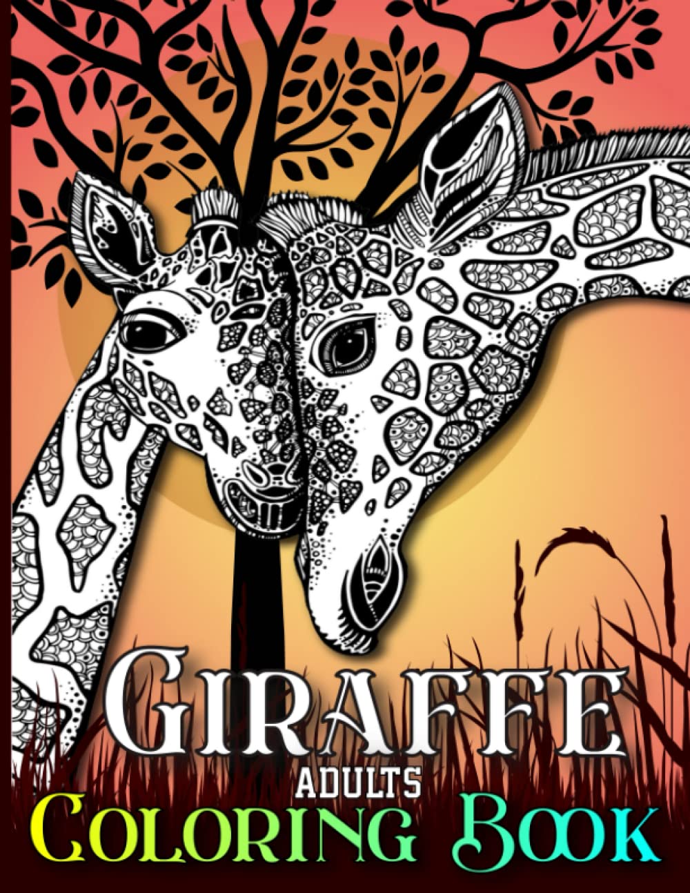 Giraffe Adults Coloring Book: 40 Giraffe Designs with Mandala Style ...
