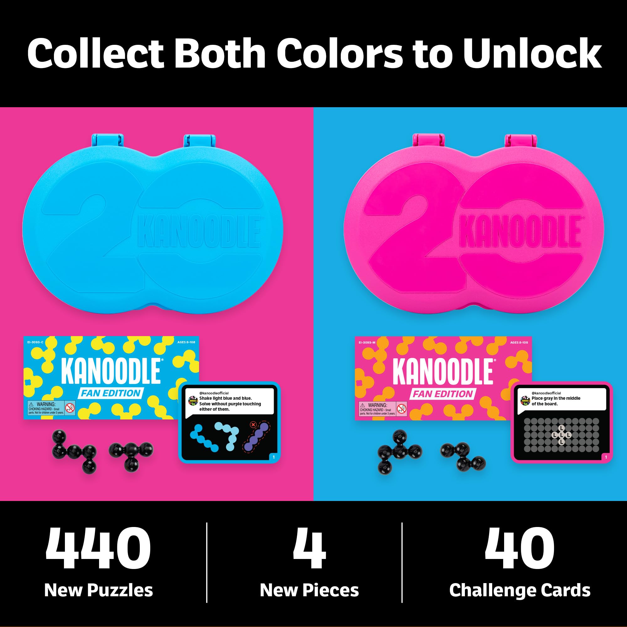 Educational Insights Kanoodle Fan Edition - 20th Anniversary (Magenta), Brain Teaser Puzzle ab 7 Jahren