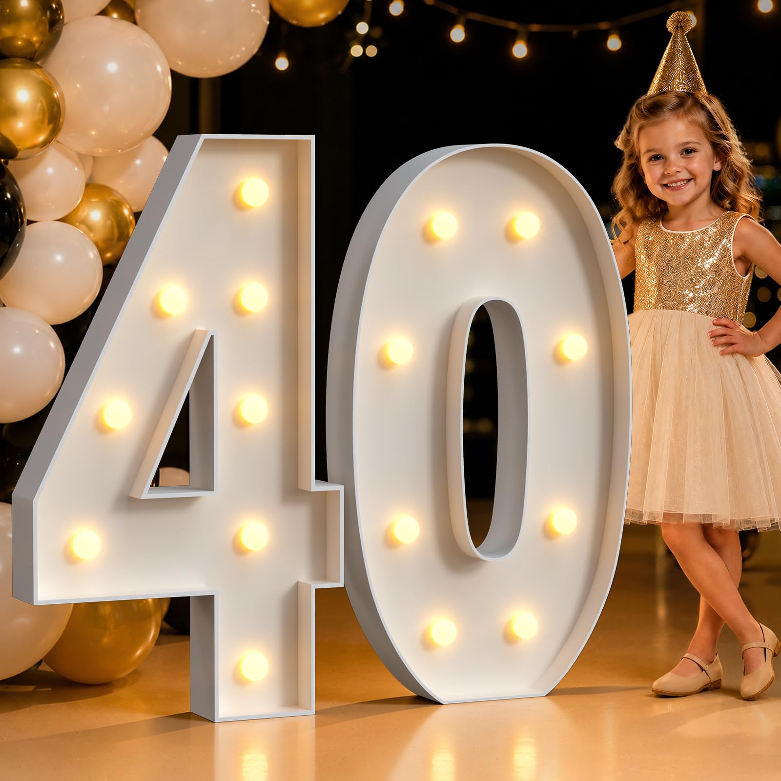 Photo 1 of Mixifox 3FT Light Up Number 40 Decorations