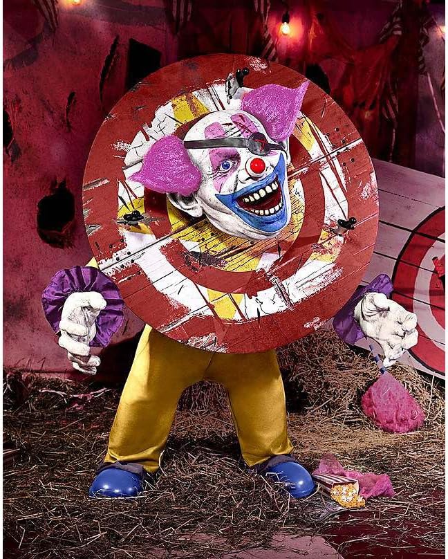 Spirit Halloween 4 Ft 6 in Bullseye Animatronic, Halloween Decorations, Animated Carnival Prop, 360° Head Spinning With Carnival Music and Phrases, Multicolor