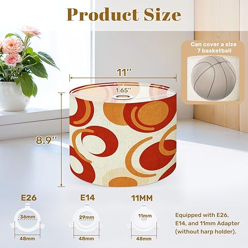 Miniatura 2 de Pantalla de lámpara, ondulada, espiral, psicodélico, Groovy, estilo de los años 70, estilo de mediados de siglo, naranja, retro, para lámparas de