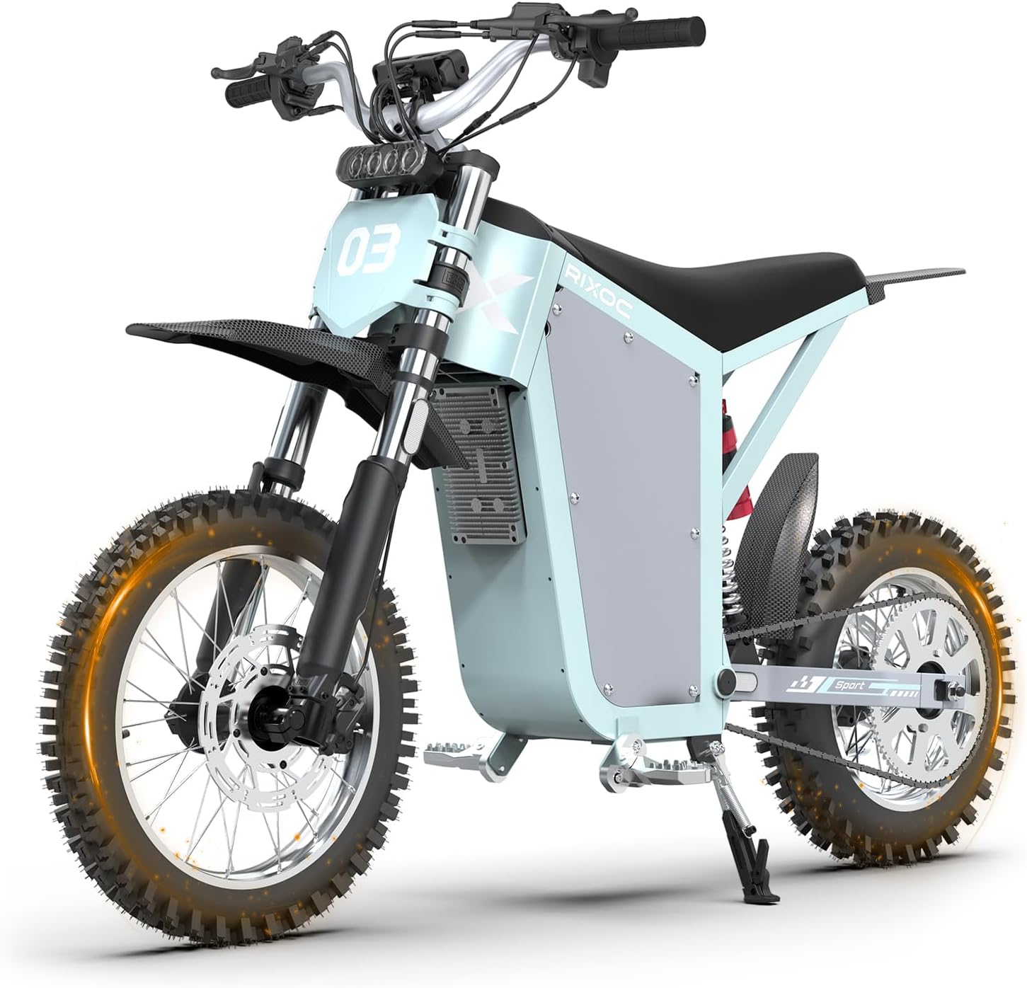 RIXOC GT16 Electric Dirt Bike for Teens & Adults, 3000W 39MPH Electric Motorcycle with 52V25AH Battery Ebike, 4-Piston Hydraulic Brakes & Full Suspension 14"/12" Mountain Off-Road E-Dirt Bike