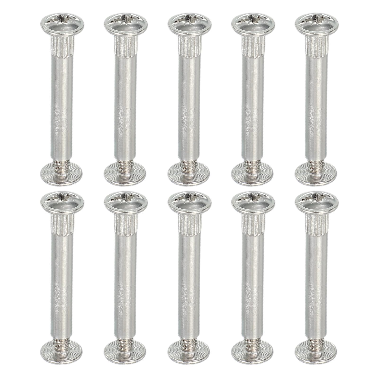 PATIKIL Binding Screw Posts, 10 Set Screw Posts Fit for 3/16"(5mm) Hole Dia Female M5 x 32mm Carbon Steel Binding Bolts Nut for Leather Scrapbook DIY
