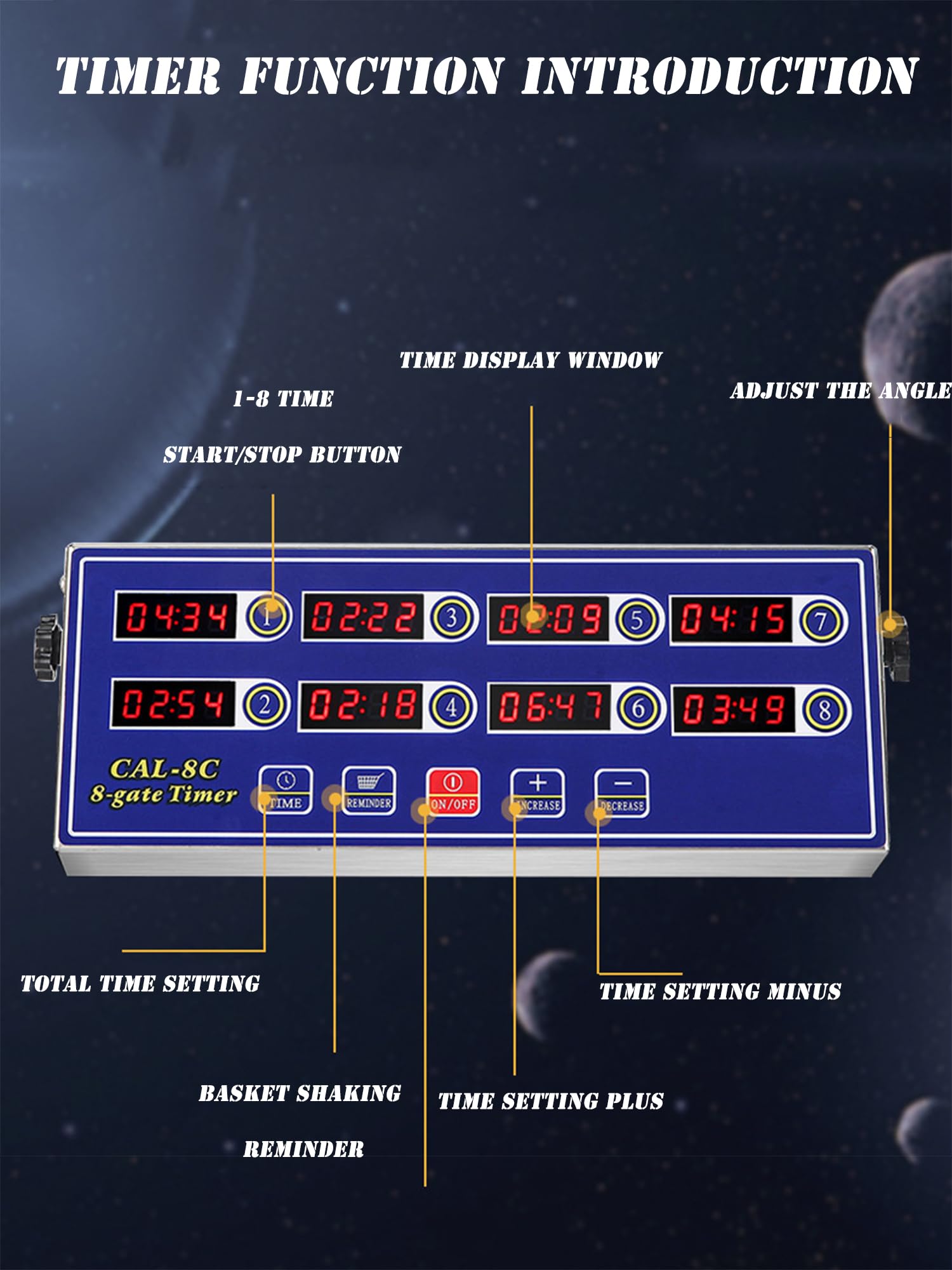 Timer da cucina commerciale a 8 canali con allarme forte e pannello intelligente per friggitrice da ristorante cottura cottura programmabile in acciaio inossidabile allarme forte