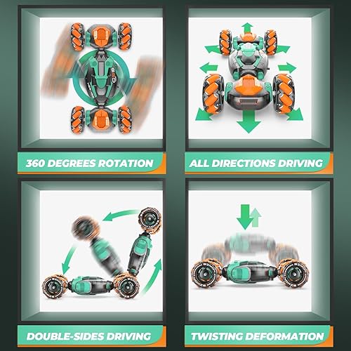 Miniatura 7 de Dysaim Coche de acrobacias RC con detección de gestos, auto a control remoto de 2.4 GHz, sensor de giro para niños de 6 a 12 años