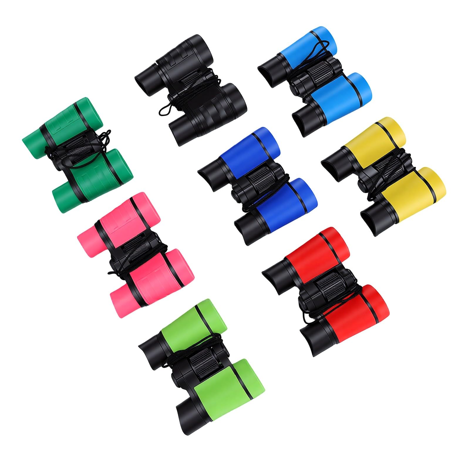 Binocolo per Bambini Set di 8 Colori Vivaci Strumento Portatile per Avventure All'aria Aperta per attività di Campeggio in Classe di Birdwatching
