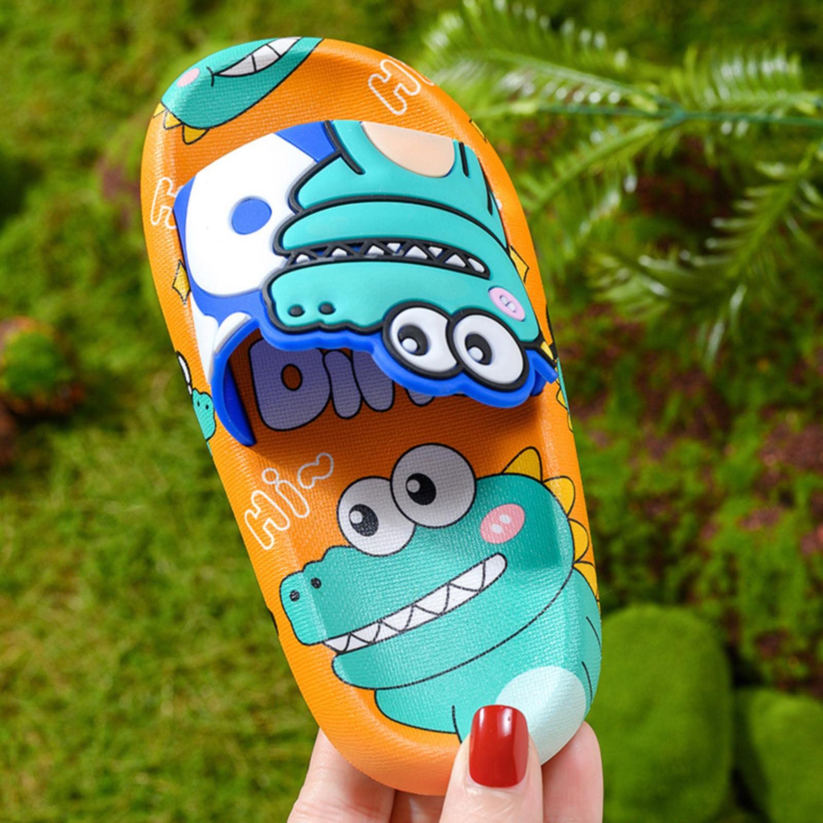 Pantuflas antideslizantes para niños dinosaurio alberca verano chanclas ducha casa