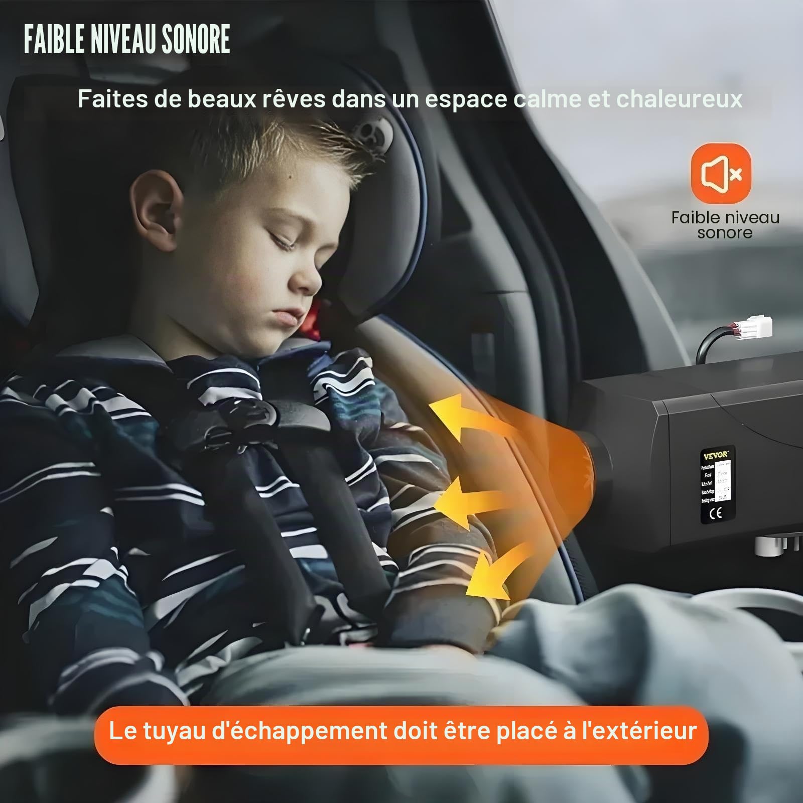 Chauffage Diesel Silencieux 2KW/5KW 12V/24V Kit Complet De Chauffage Pour Camping Car Camion Remorque Bateau Fourgon Avec Ecran LCD Pompe Ventilateur(12V24V 2KW)