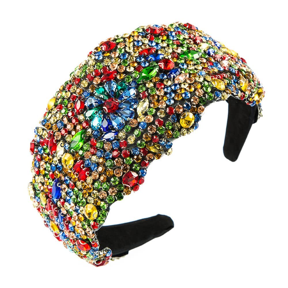 QTMY Rhinestone Crystal Headbands for Women,Hair Hoop Accessories Headwear Jewelry,562Colorful