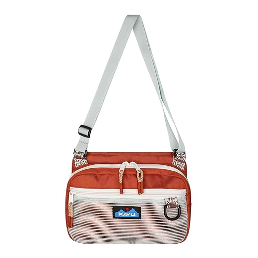 KAVU Delray Beach Crossbody Bag Lightweight Mesh Beach Pack - Berry Divine