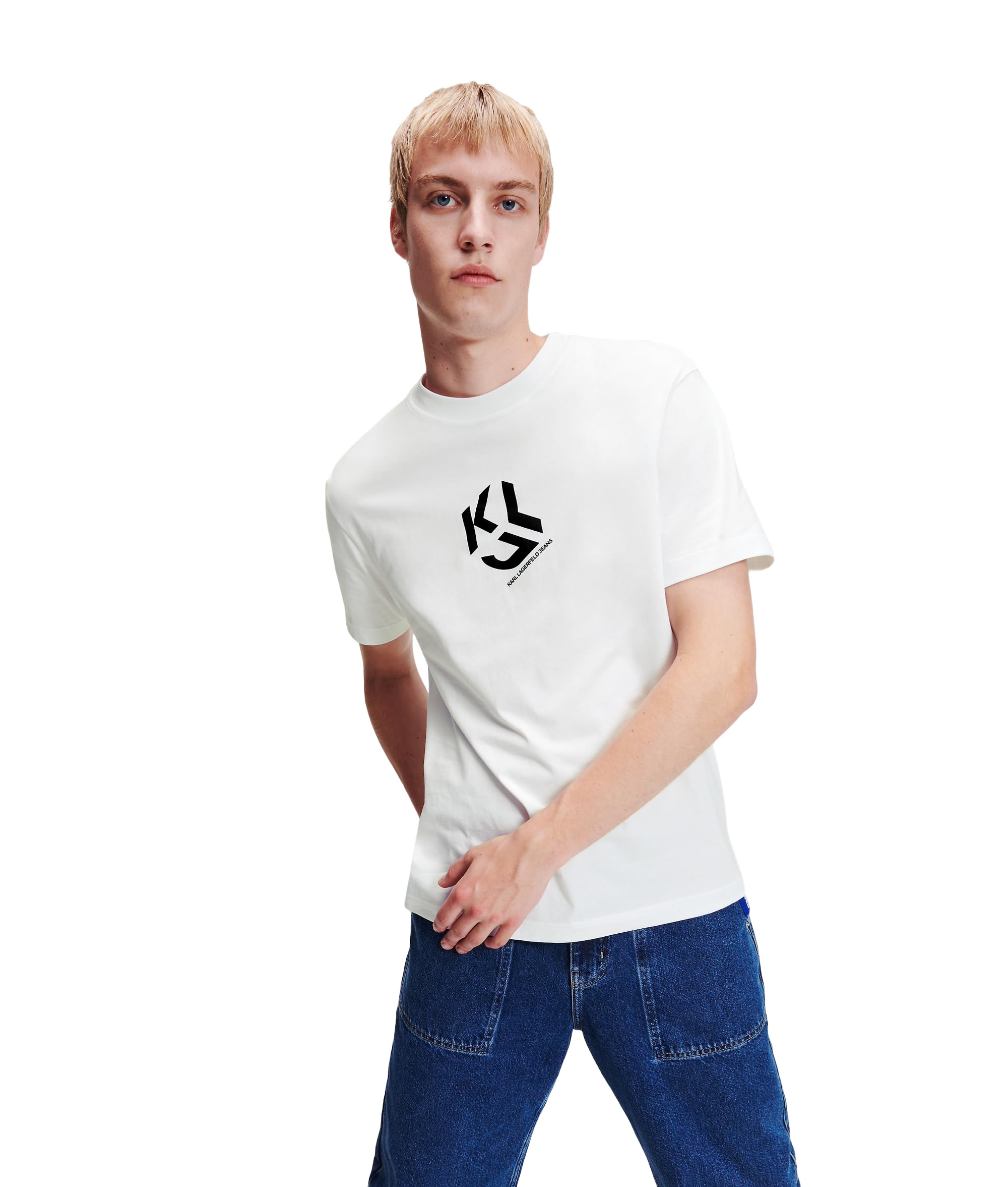 KARL LAGERFELD JEANS, Herren, Normales Kurzarm-T-Shirt Mit Monogramm-Logo, Normale Passform