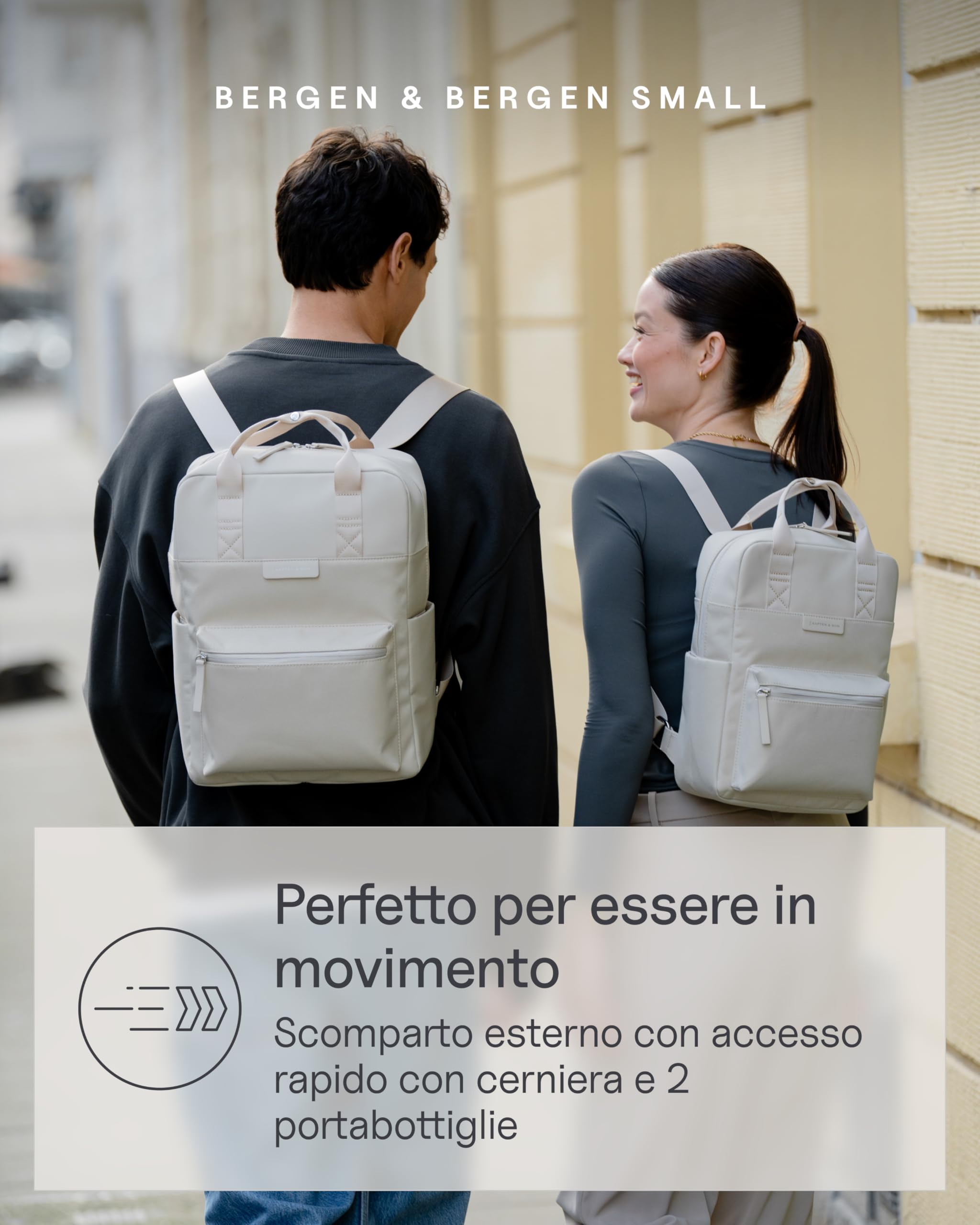 Kapten & Son Zaino Bergen 11 L | Donna & Uomo | Zaino pc minimalista & funzionale | Per università, scuola, lavoro, viaggio, aereo | Vegano & impermeabile, porta PC da 13"