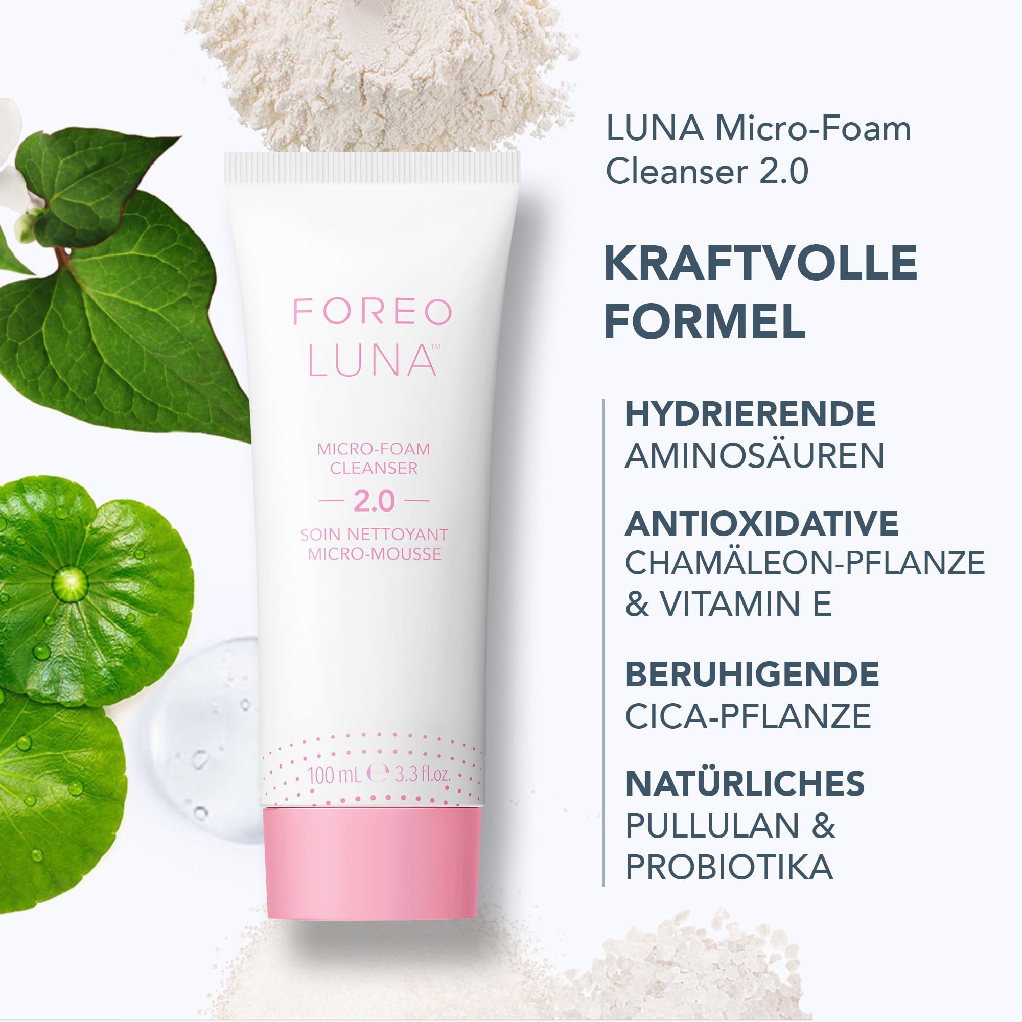 FOREO LUNA 4 Gesichtsreinigungsbürste Set - Gesichtsreinigungsbürste für ausgeglichene Haut + LUNA Micro-Foam Cleanser 2.0, 100 ml + Reinigungsbalsam, 15 ml - Gesichtsmassagegerät - Porenreiniger