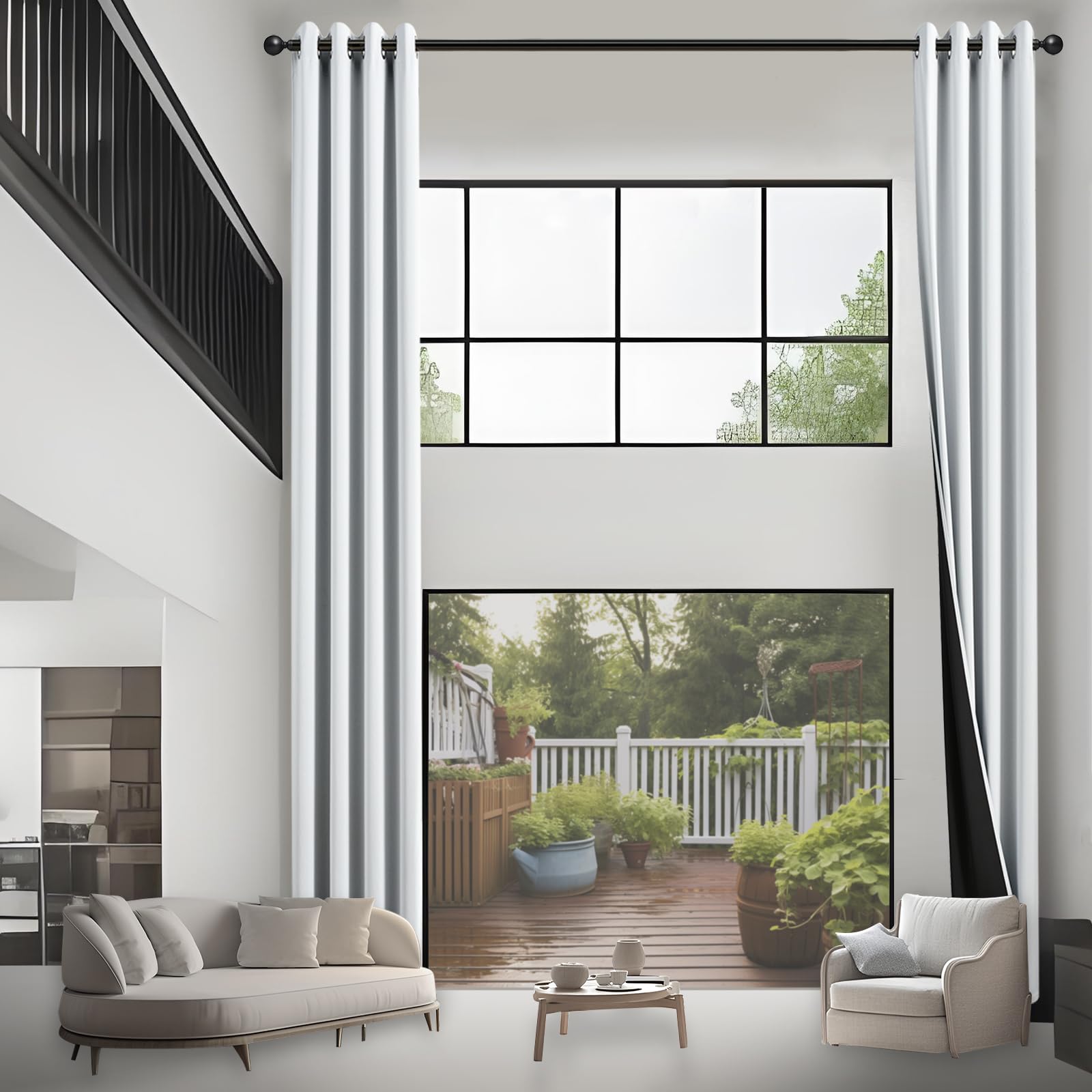 View 2 of ****Parts only****

JSFLY 100% Blackout Curtains 185 inches for High Ceiling, Extra Long Thermal Insulated Grommet Window Drapes Light Blocking Curtains for Room (52x185, Light Gray)