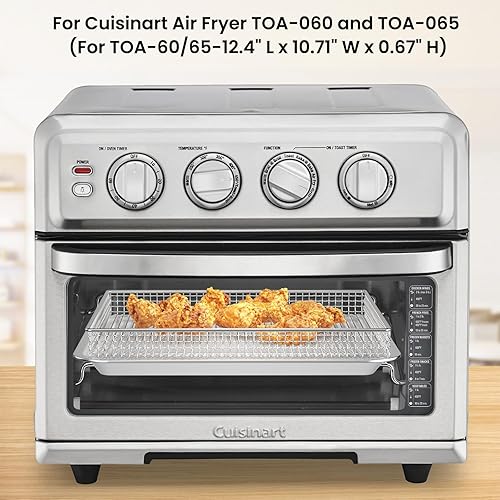 Miniatura 4 de Bandeja para hornear de acero inoxidable compatible con bandeja de horno tostadora Cuisinart, adecuada para freidora de aire Cuisinart TOA-060 y