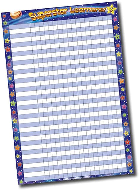 Superstar Learner Sticker Collector Childrens Pupils School Praise Reward Classroom Display Wall Chart Poster A2 Primary Teaching Services