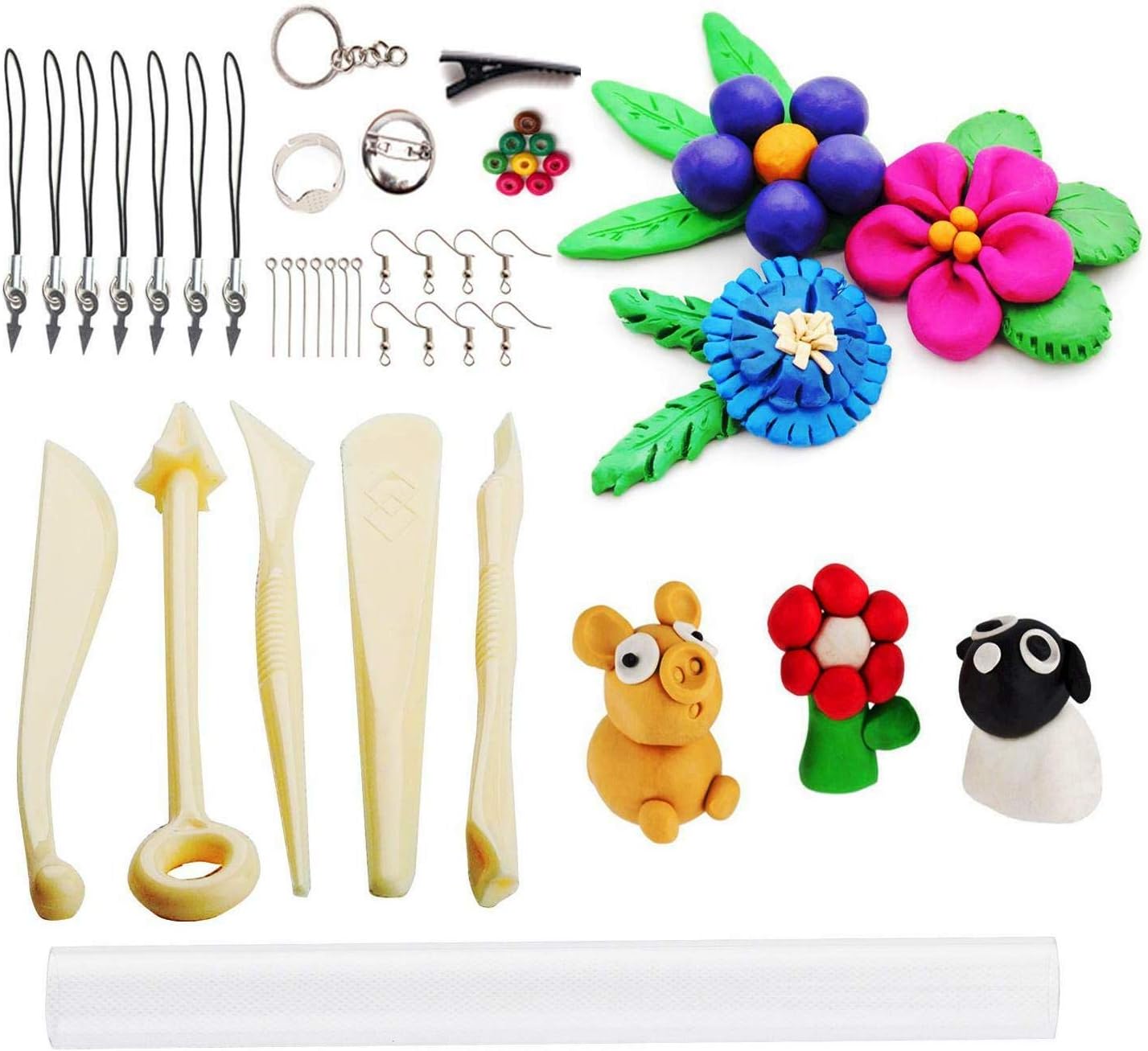CiaraQ Polymer Clay Starter Kit with Sculpting Tools, Safe & Non-Toxic, 50 Colors Oven Bake Modeling Clay for Kids and Beginners.