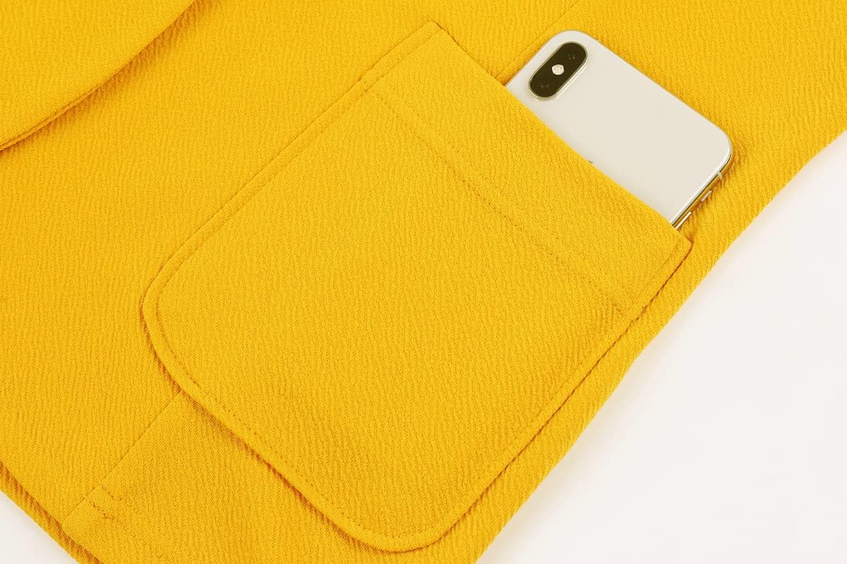 Unifizz Womens Casual Work Office Blazer Button Front Blazers Ruched 3/4 Sleeve Jacket Cardigan Suit Pockets