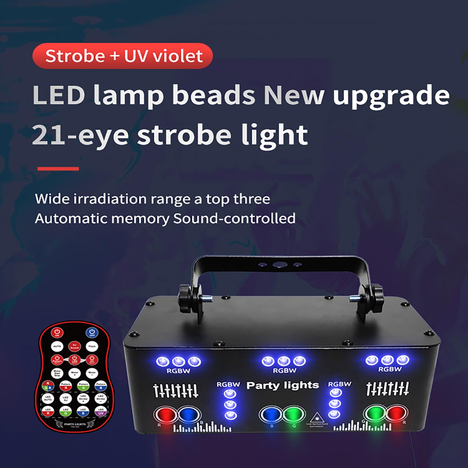 21-Augen LED RGB Licht Discolicht Partylicht Disco Bühne Beleuchtung Lichteffekt mit Fernbedienung Für Weihnachten Hochzeit Geburtstag