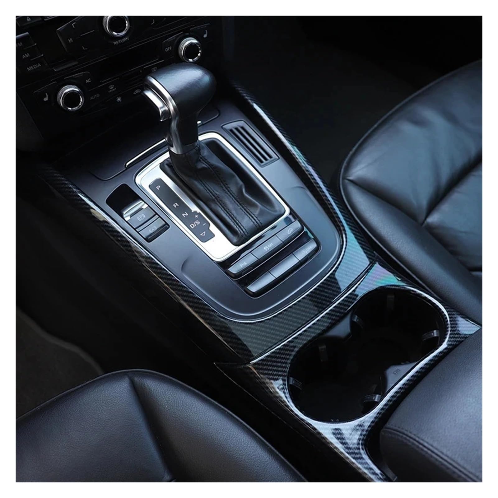 Kompatibel mit Audi Q5 8R 2010-18 SQ5 8R 13-17 Zubehör Carbon Fiber Style Innendekoration Mittelkonsole Tür Innenaufkleber ABS