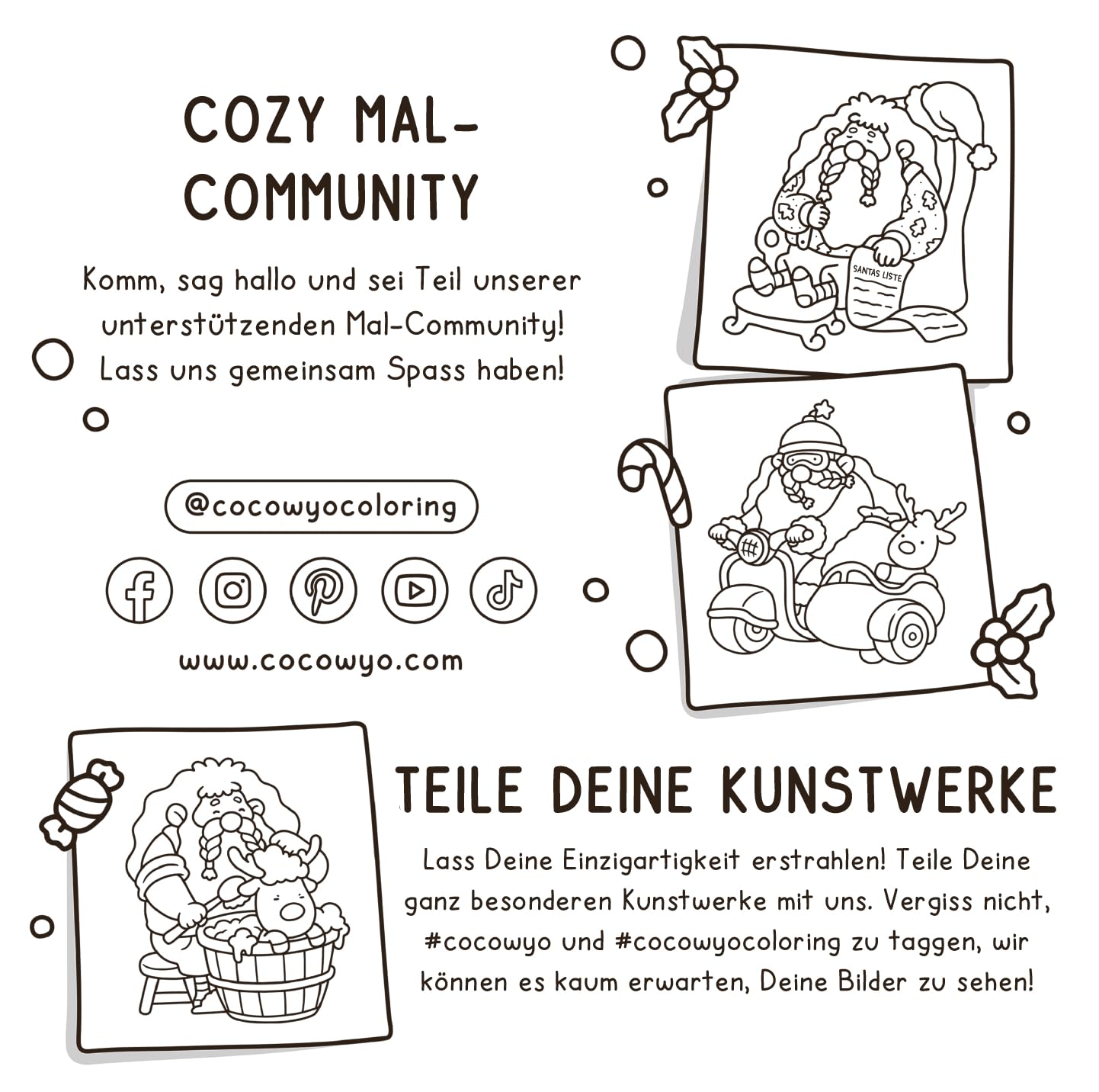 Cozy Christmas: Malbuch für Erwachsene, Teenager und Kinder (Cozy Spaces Coloring): 1