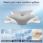Sleep Apnea Pillow with Neck Pain & Snoring Relief -Orthopedic Cervical Pillow, Ergonomic Contour Memory Foam Pillow for Side,Back,Stomach Sleepers,Dreamers (Grey)