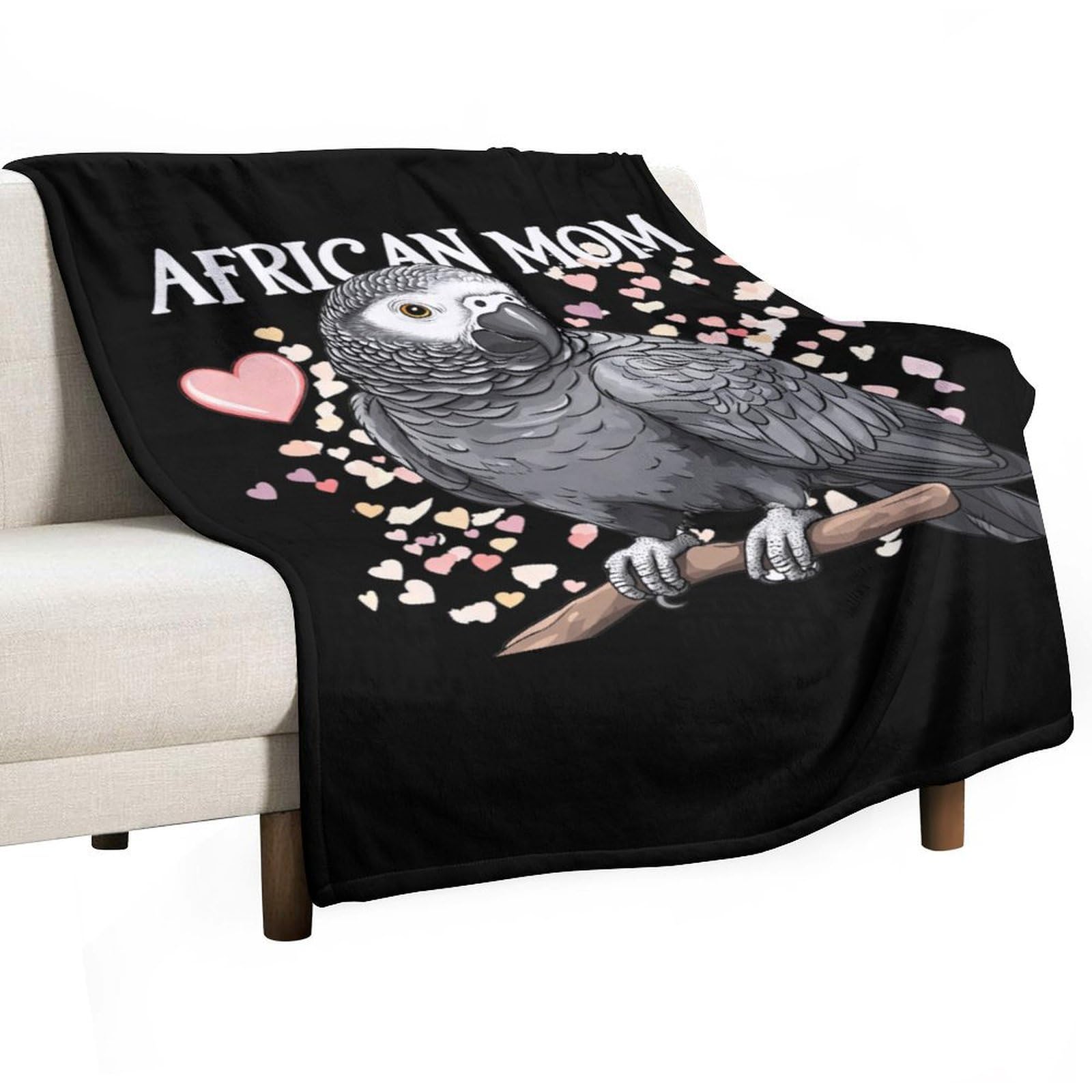 Cgsbngha Style Beautiful African Grey Parrot Flannel Fleece Blanket Lightweight Soft Throw Blankets For Sofa Couch Bed Chair