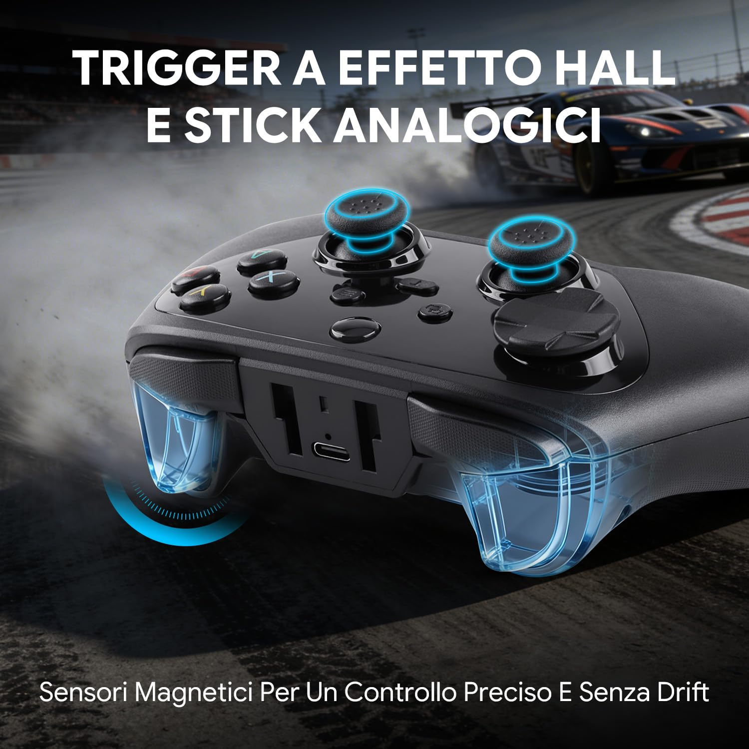 NITHO KARMA Controller Wireless Compatibile con Switch, Switch 2, PC Windows, Android e iOS, Gamepad con Hall Effect, Pulsanti Programmabili, Giroscopio 6 Assi, Turbo e Doppia Vibrazione - Nero