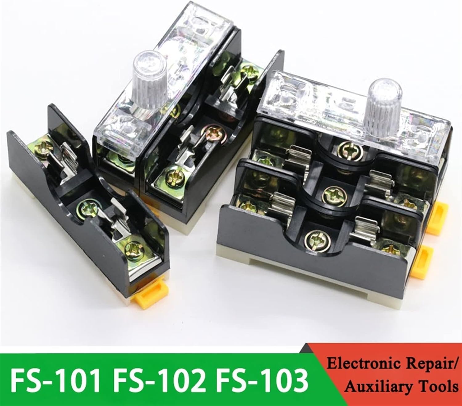 1Pcs 6X30mm Glass Fuse Holder FS-101 FS-102 FS-103 Din Rail Mount Single Pole 6 * 30 Fuse Casing 220V(Fs-102)