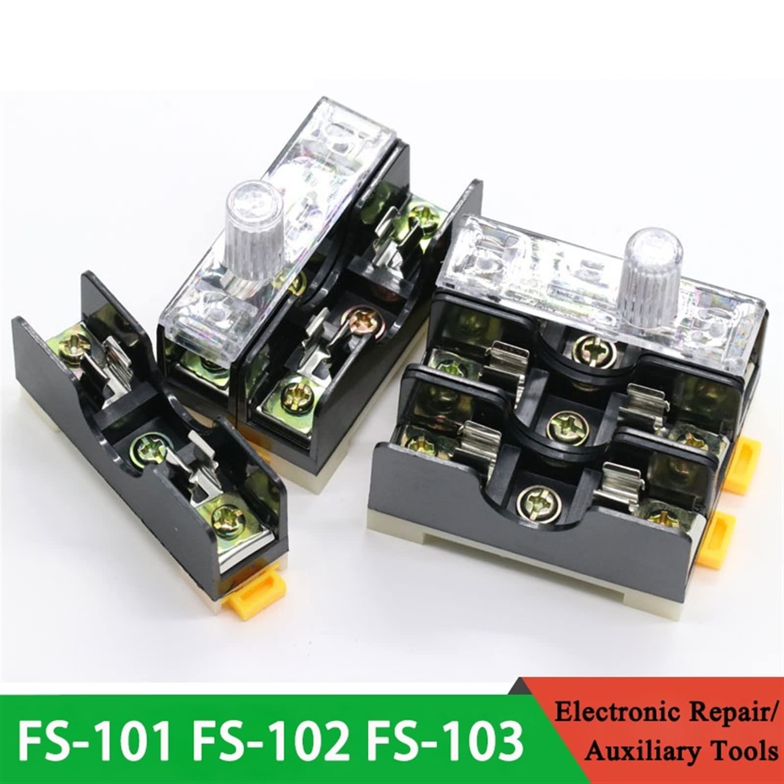 1 Uds 6X30mm portafusibles de Vidrio FS-101 FS-102 FS-103 Montaje en Carril DIN un Solo Polo 6 * 30 Carcasa de Fusible 220V(Color:Fs-103)