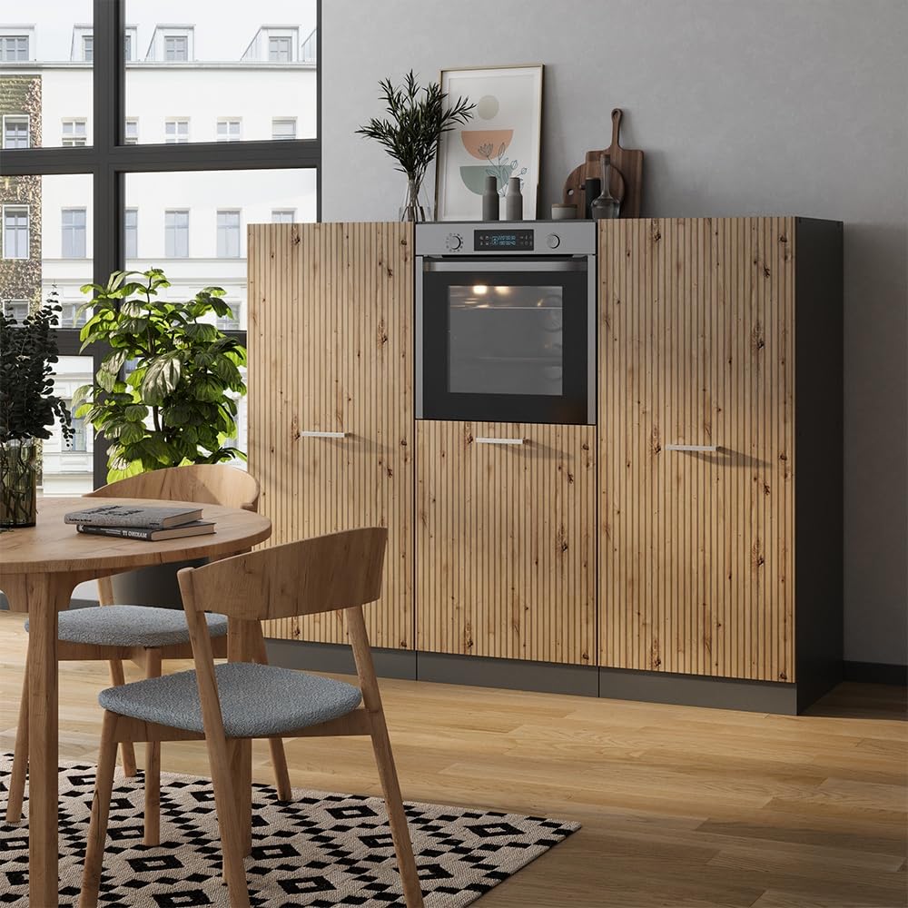 Vicco Cucine componibili piccole R-Line Rovere artigianale/antracite 180 cm