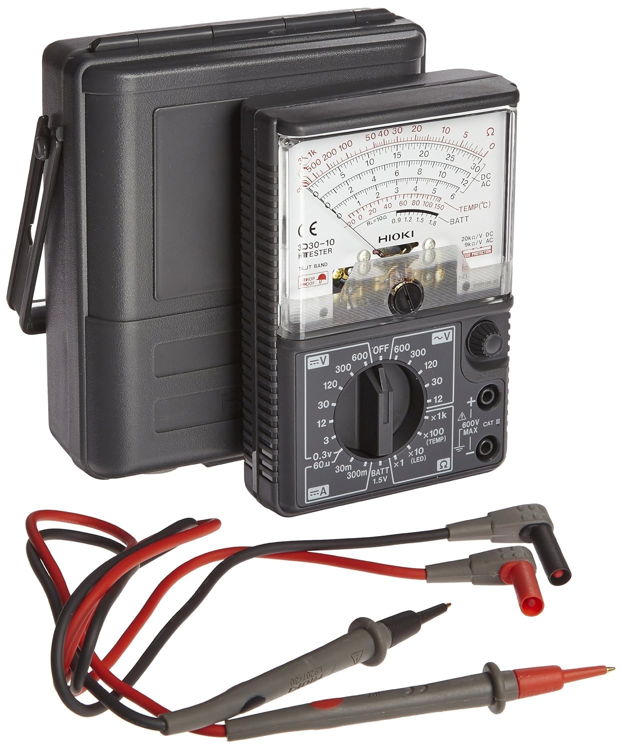 Analog Multimeter Model 3030-10 | 20 kΩ/V Analog HiTester | AC/DC Voltage, DC Current & Resistance Meter | CAT III 600V | Drop-Resistant Electrical Tester-image-44