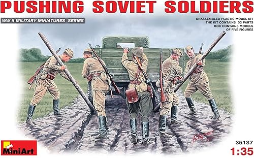 1:35 Empujar soldados soviéticos Kit de modelo de plástico