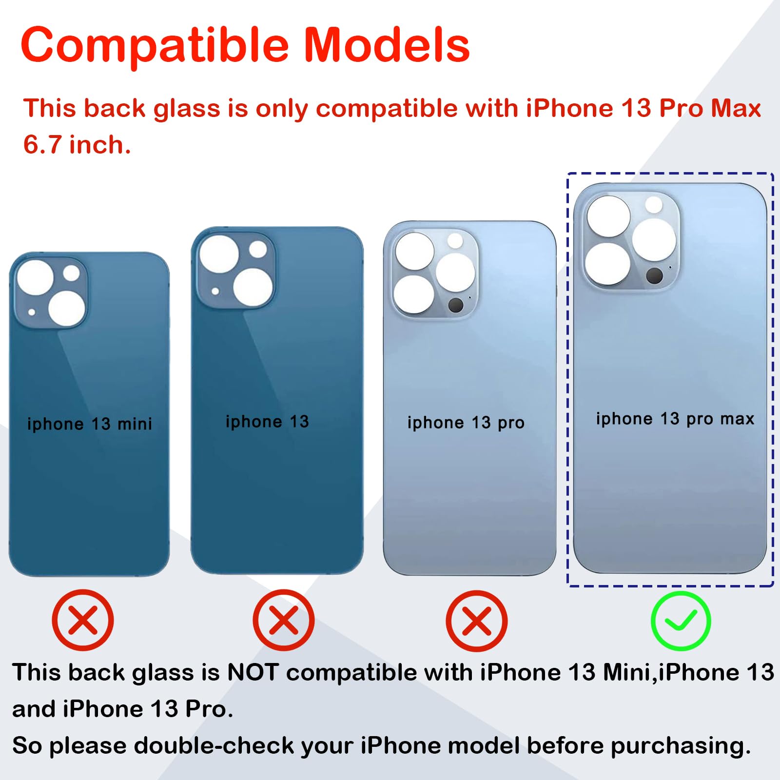 【rere-re様】専用 iPhone13Pro Amazon.com: Phoupair OEM Rear Back Glass Replacement for